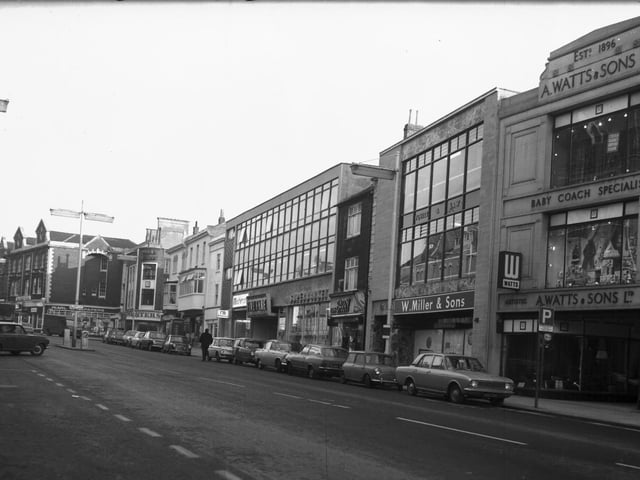 December 1969 - Abington Street, Northampton with Watts and Finefare supermarket