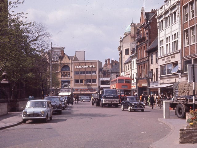 The street scene in Mercers Row circa 1966 - 1967