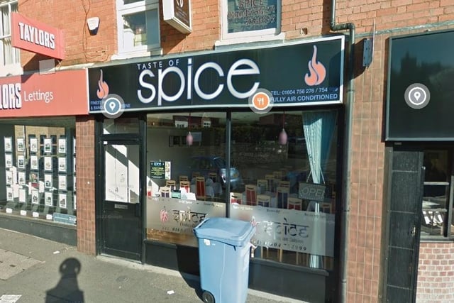 Taste of Spice at 38a Main Road, Duston, Northampton, Nn5 6jf; rated on May 17