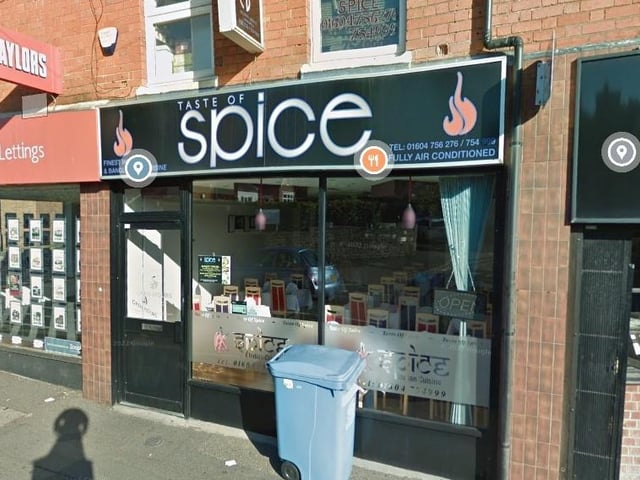 Taste of Spice at 38a Main Road, Duston, Northampton, Nn5 6jf; rated on May 17