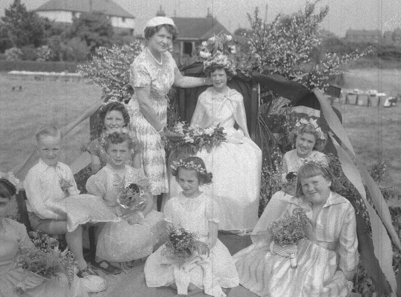 Carnival queen on float