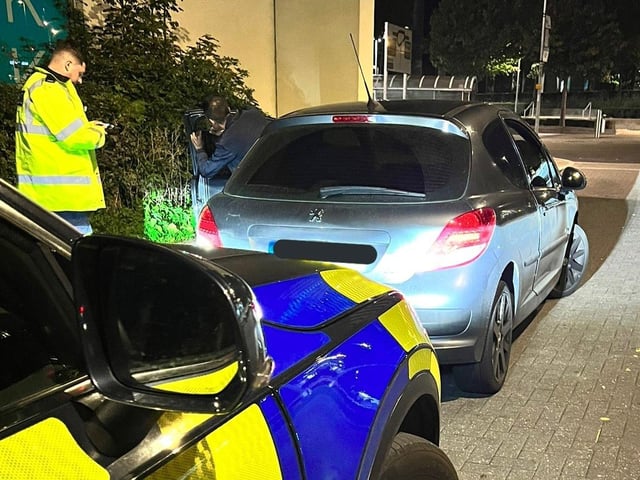 Driving around with sunglasses on at night isn’t a sensible thing to do. This Peugeot was stopped with tinted windows below the 70 percent allowed — in fact they were only allowing 29 percent of light through. Officers said: "With tinted windows this dark you may as well have your sunglasses on."