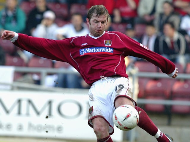 Martin Smith of Northampton Town in action during the Coca Cola League Two match between Northampton Town and Swansea City held at Sixfields Stadium, Northampton on March 19, 2005. (Photo by Pete Norton/Getty Images)