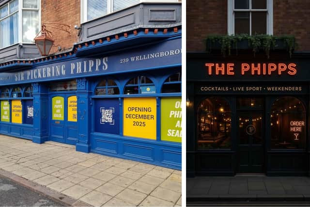 Sir Pickering Phipps (left), in Wellingborough Road, has temporarily closed while its owners, the McManus Pub Group, carry out a major refurbishment. An artist's impression of what the site will look like when it reopens.