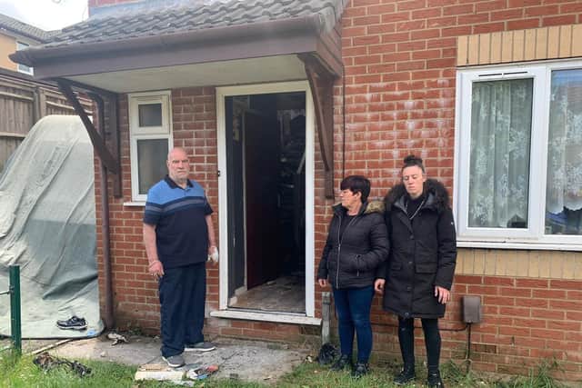 Patrick Richardson's (left) home was destroyed by lighnting on Wednesday night (May 18)