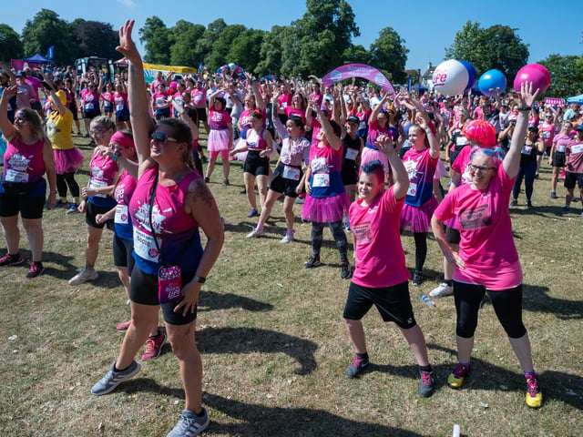Runners taking part in the Pretty Muddy Race For Life at Abington Park in Northampton on Saturday, July, 11, 20026. Photo by David Jackson.