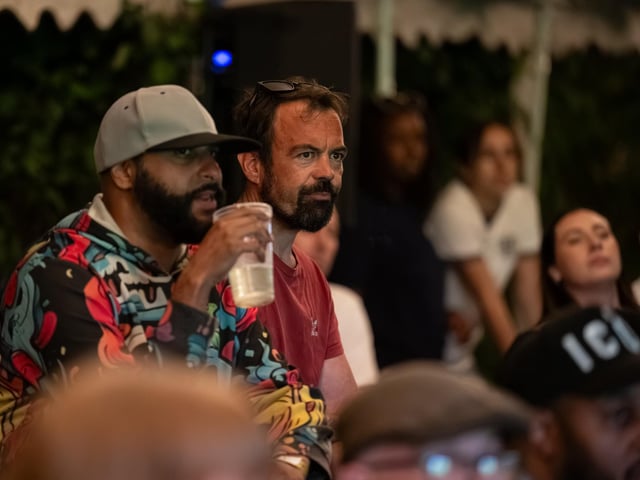 Football fans watching England vs Norway in the garden of The Black Prince in Northampton on Saturdy, July 11, 2026. Photo by David Jackson.