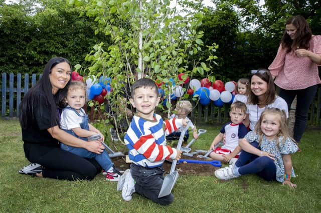 Children, parents and staff enjoyed an afternoon tea as a tree was planted to mark the Queen's 70-year reign.