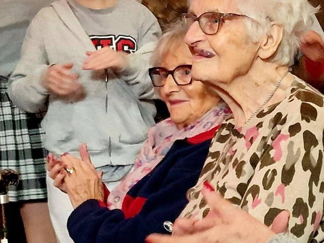 Pat and Janet both residents at the Home enjoyed the performance