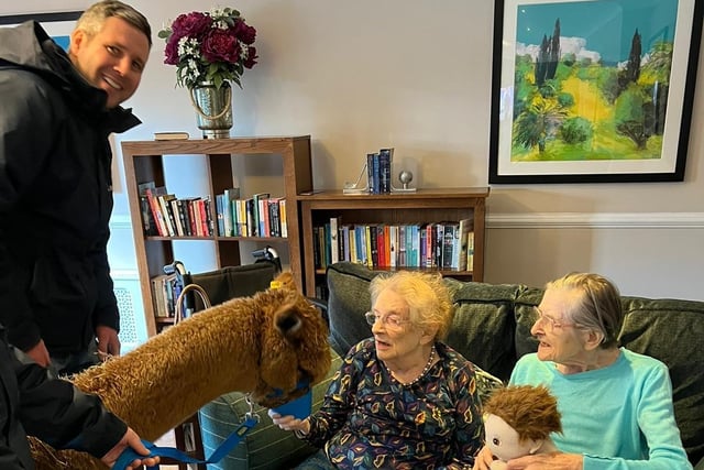 Malibu, Coco and Aurora the alpacas, from Easton Way Farm visited residents at Collingtree Park Care Home on Thursday, January 19.