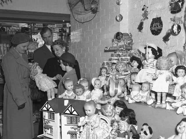 Christmas shopping, December 4, 1957
