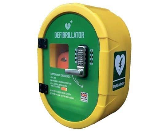 Defibrillator and External Cabinet Which Will Be Installed Outside The Old Bank In Kingsley Park Terrace