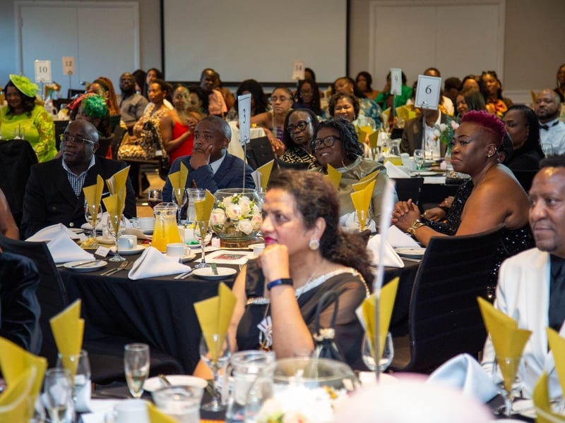 The guests at the event captivated by the Miss Africa GB -Miss Northampton speech