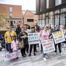 West Northants SEND Action Group parents protested outside Angel Square on September 6 about the council's handling of SEND provision