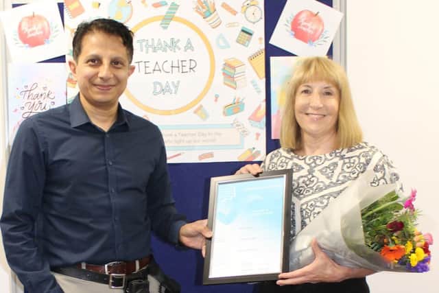 St Andrew's Healthcare's Executive Medical Director Dr Sanjith Kamath with Melanie Dixon