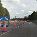 The A4500 between Kislingbury and Upton was still partially closed at 5pm today (Thursday) despite the council saying it would reopen today