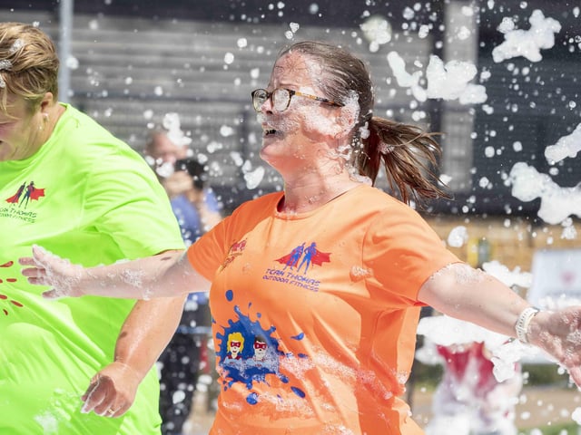 A family-friendly fun run, with water slides and obstacles, took place at Upton Country Park on Saturday (August 12) to raise funds for a Northampton charity.