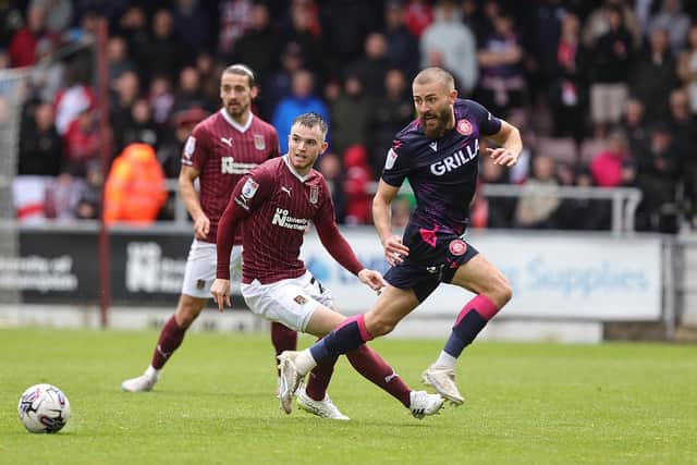 Marc Leonard in action during the Sky Bet League One match between Northampton Town and Stevenage at Sixfields.