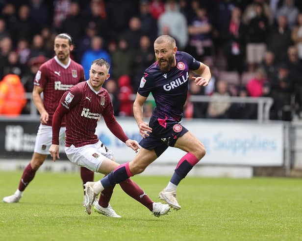 Marc Leonard in action during the Sky Bet League One match between Northampton Town and Stevenage at Sixfields.