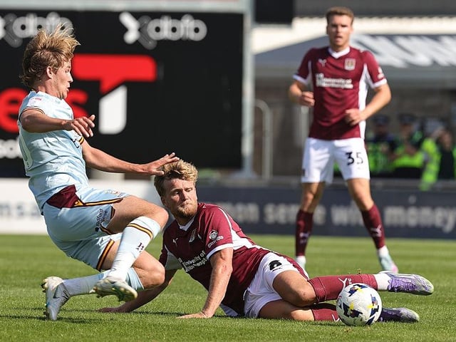 Involved in a couple of flashpoints and was harshly booked after being pushed, but kept his discipline and temper thereafter. He saw a fair chunk of the ball and combined with the front two in bursts but Cobblers never sustained pressure for long enough... 6.5