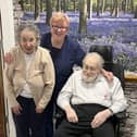 Home Manager Susan Watson with residents, Marion and David at Pytchley Court Care Home