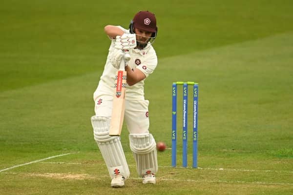 Ricardo Vasconcelos scored an excellent 70 in testing conditions against Somerset at Taunton on Thursday