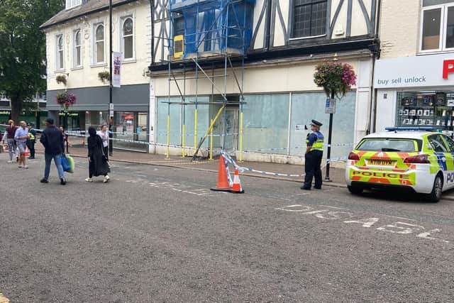 A cordon set up in Abington Street following the assault on Saturday (August 20). An 18-year-old has been charged with murder.