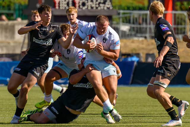 Oliver Scola in action against Saracens