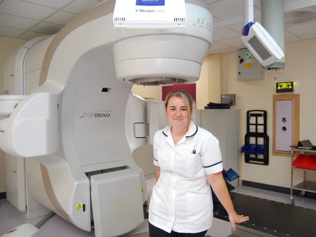 Senior Therapeutic Radiographer Victoria Summers at work