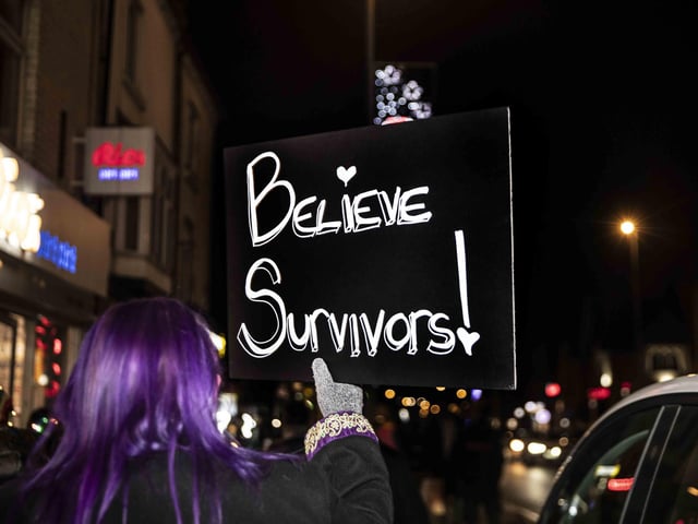 Women marched through Northampton town centre on Saturday November 25 to unite together with allies to address the global pandemic of violence against women and girls.