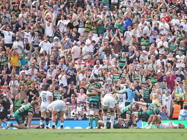 Saints fans at Twickenham on Saturday June 20