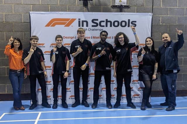 The victorious Northampton College team at the F1 in Schools regional heats