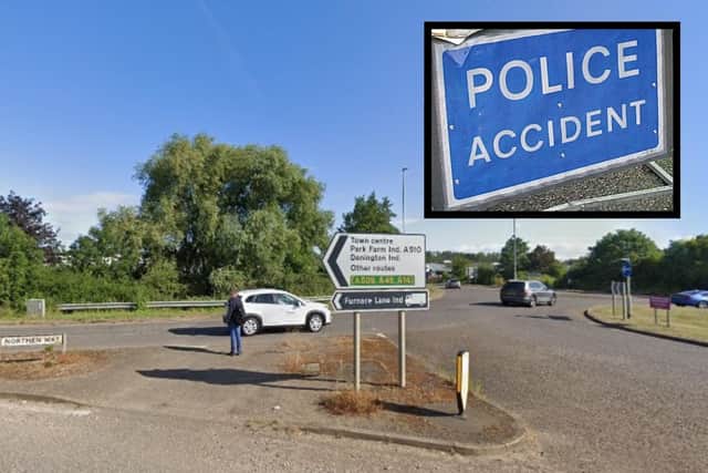Police are appealing for witnesses following a single-vehicle collision in Wellingborough today