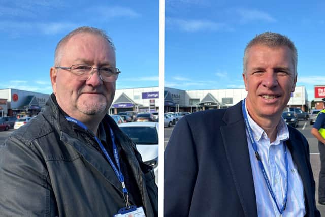 Paul Franks, left, and Neil Cowley, right, from the Business Crime Partnership. Image: National World