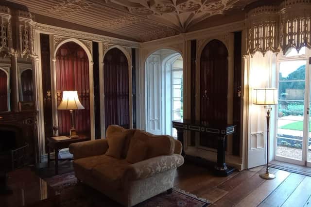 Gothic Library at Stowe House with returned Sir John Soane table