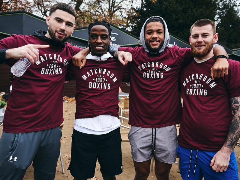 Team Shoe-Box professional Eithan James (far right) was among the boxers to take part