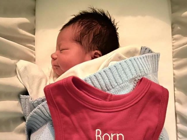 Noah George born at 6.59am on Christmas Day, weighing 6lbs 5oz.