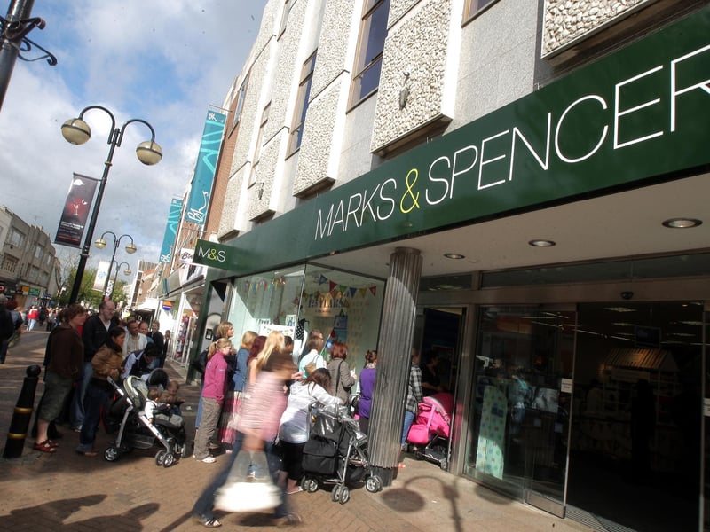 2009 - Marks and Spencer Penny Bazaar. People queuing to get in. Abington Street.