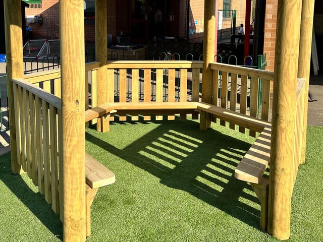 The new outdoor learning area at Hazel Leys Academy