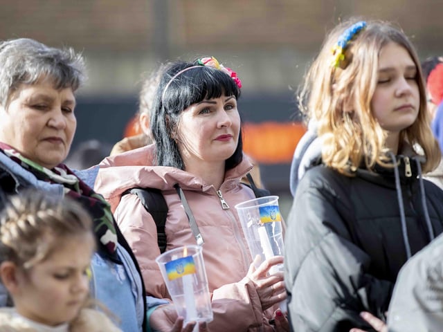 Hundreds attended to commemorate one year since the invasion of Ukraine on February 24, 2022.
