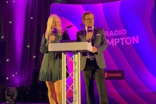 Annabel Amos and Bernie Keith, BBC presenters and co-hosts of the awards ceremony. Photo: BBC Radio Northampton.