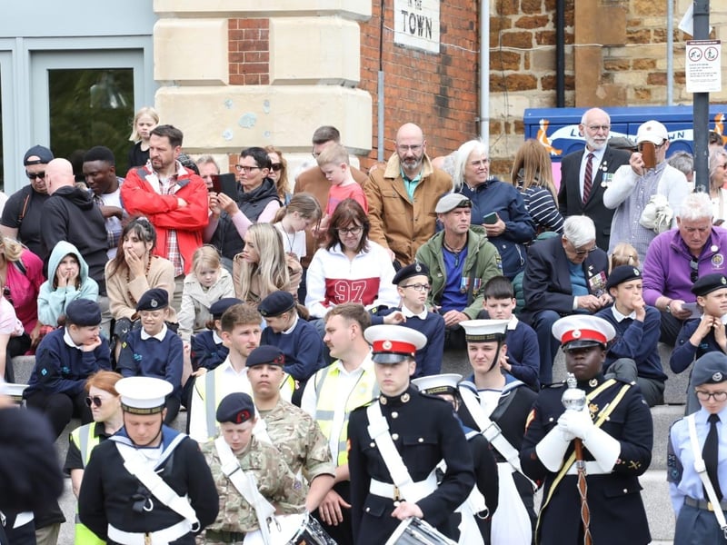 Kettering town centre: crowds line town centre to welcome The Royal Anglian Regiment for Armed Forces Day parade /National World