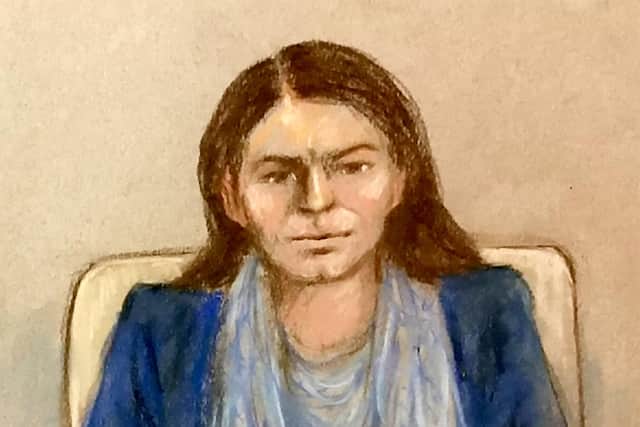 Artists impression of Anne Sacoolas, 45, appearing at Westminster Magistrates' Court in September this year.