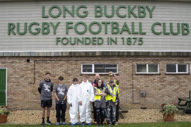 Volunteers refurbishing Long Buckby Rugby Football Club