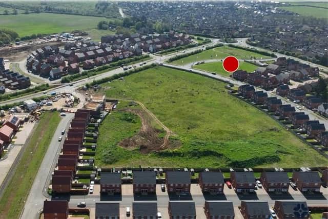 The proposed site of a new local centre at the Landimore Park development in Hardingstone.