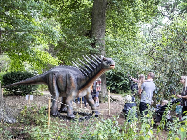 Families had tons of fun with the dinosaurs at Delapre Abbey