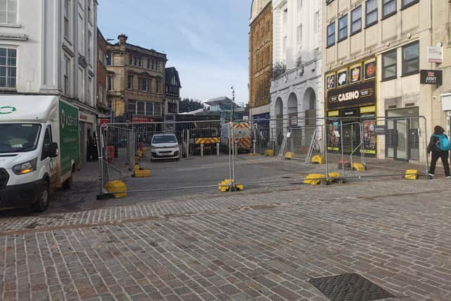 The corner of the square, adjacent to the former corn exchange, has been completed this week, with the fencing set to be removed today (Friday, November 29), according to WNC.
