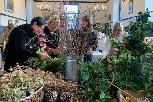 Wreath making at Courteenhall Estate