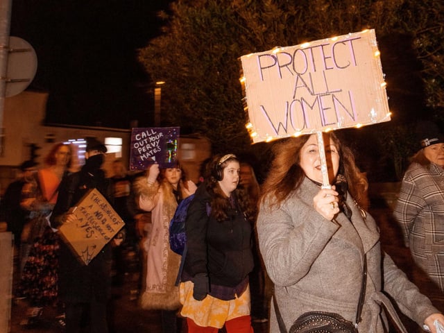 Activists joined the march on Friday November 28 to stand against violence towards women and girls.