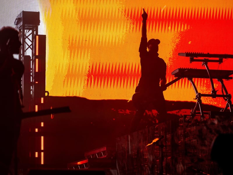 Pendulum on stage at Tribes Unite at The National Bowl in Milton Keynes on Saturday, August 9, 2025. Photo by David Jackson.